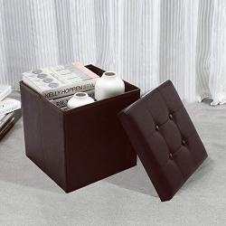 Storage Chair Bench Footstool Folding Ottoman Storage Boxes Seat Stool Home Chair Footstool Storage Bench Anti Foldable 38cmx38cmx38cm