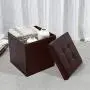Storage Chair Bench Footstool Folding Ottoman Storage Boxes Seat Stool Home Chair Footstool Storage Bench Anti Foldable 38cmx38cmx38cm