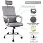 Office Chair High Back Ergonomic Chair Mesh Task Chair Adjustable Headrest Computer Desk Chair for Lumbar Support with Cloth Hanger, Gray