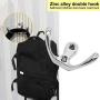 Wall Hooks, 2pcs Antique Wall Door Hooks Bedroom Bath Clothes Towel Zinc Alloy Hanger - Silver