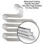 BKOYJ Pants Hangers S-Shape Trousers Hangers Stainless Steel Clothes Hangers Closet Space Saving for Pants Jeans Scarf Hanging Silver (4 Pack)