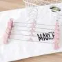 Iddefee Clothes Hanger Pack of 10 Slacks Pants Skirt Hanger with Non-Slip Adjustable Clips and 360 Degree Hook Multifunctional Hanger Pants Hangers (Color : Pink, Size : 27CM)