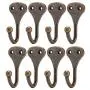 uxcell Curtain Tiebacks Hook Zinc Alloy Vintage Curtain Drapery Holders Window Holdback Wall Hooks Clothes Hanger, Set of 8, Bronze Tone