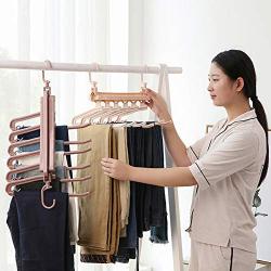 SEniutarm Plastic Hanger Clothes Foldable Pants Rack Trouser Shelf Storage Organization White