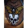 Deaths-Head Hawkmoth on Skull Crescent Moon Hand Made 4 Hook Jewelry Key Hanger Organizer