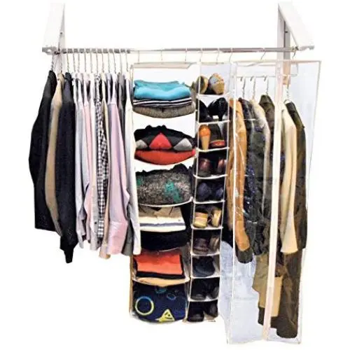 QuikCLOSET The Original Wardrobe Organizer, Collapsible Drying Rack, Mounted Clothes Holder