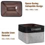 Foldable Storage Bins [3pc/Pack] Cotton Blend Collapsible Organizing Boxes Storage Baskets with Handles Household