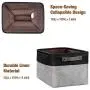 Foldable Storage Bins [3pc/Pack] Cotton Blend Collapsible Organizing Boxes Storage Baskets with Handles Household