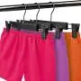 Clothes Hangers Black Plastic,Clothes Pants Hangers with Clips,360 Rotatable Hook Skirt Hangers,Non-Slip Trousers Hangers,Pack of 10 Clothes Hangers Black Plastic,Clothes Pants Hangers with Clips,360 Rotatable Hook Skirt Hangers,Non-Slip Trousers Hangers,Pack of 10