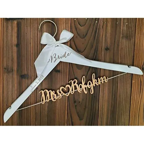Personalized bridal gift, Rustic wood date and name lettering wedding dress hanger, bridesmaid dress hanger MG003 Personalized bridal gift, Rustic wood date and name lettering wedding dress hanger, bridesmaid dress hanger MG003