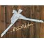Personalized bridal gift, Rustic wood date and name lettering wedding dress hanger, bridesmaid dress hanger MG003