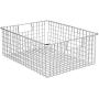 mDesign Large Farmhouse Metal Wire Storage Basket Bin Boxes with Handles for Organizing Closets, Shelves and Cabinets in Bedrooms, Bathrooms, Entryways and Hallways - 16" x 12" x 6" - 4 Pack - Chrome