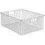 mDesign Large Farmhouse Metal Wire Storage Basket Bin Boxes with Handles for Organizing Closets, Shelves and Cabinets in Bedrooms, Bathrooms, Entryways and Hallways - 16" x 12" x 6" - 4 Pack - Chrome