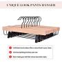JS HANGER Pants Hanger Wooden Skirt Hanger with 2-Adjustable Clips Mark Free Tips - Unfinished, Set of 10