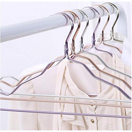 10pcs Random Color Durable Metal Aluminium Alloy Clothes Hanger, Closet Organizer Adult Skirt Dress Garment Towel Display Storage Rack Hanger