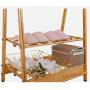 MEIDUO Garment Rack Aluminum Alloy Coat Organizer with Clothes Hanger and Storage Shelves (Color : Gold)