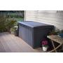 Keter Borneo 110 Gallon Resin Outdoor Storage Bench and Deck Boxes for Patio Furniture, Anthracite
