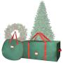 48" Christmas Tree Storage Bag Set with 30" Christmas Wreath Storage Bag? Fits up to 7.5 ft Disassembled Artificial Christmas Tree, Durable Waterproof Material with Carry Handles and Zippered Closure