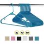 Neaterize Plastic Clothes Hangers| Heavy Duty Durable Coat and Clothes Hangers | Vibrant Colors Adult Hangers | Lightweight Space Saving Laundry Hangers | 20, 40, 60 Available (20 Pack - Blue)