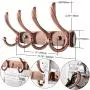 WEBI Wall Mounted Coat Rack with 4 Hooks for Hanging Coats,Coat Hanger Wall Mount Hook Rack Hook Rail Hat Rack for Wall,Jacket,Clothes,Antique Copper,2 Packs