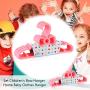 Dalkeyie 10pcs Set Childrens Bow Hanger Home Baby Clothes Hanger(Pink)