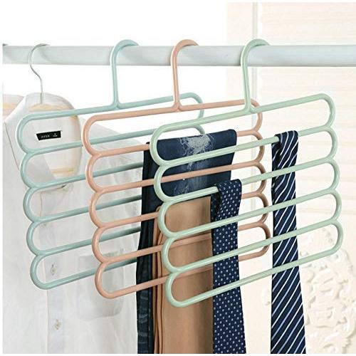 10PC Random Color Pants Hangers Holders Multifunction Trousers Hanger Rack Clothes Hanger Tie Scarfs Belt Towel Non-Slip Magic Hanger Decoration