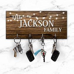 Personalized Family Key Hanger - Wall Key Holder - New Home Gift - Wedding Gift - Gift For Newlyweds - Christmas Gifts For Family - KH0010