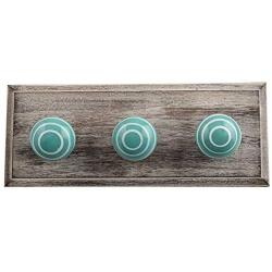 Indianshelf Handmade 1 Artistic Vintage Green Wooden Strip Clothes Hooks Hangers/Wall Hooks for Kids