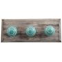 Indianshelf Handmade 1 Artistic Vintage Green Wooden Strip Clothes Hooks Hangers/Wall Hooks for Kids
