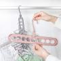 Hamkaw Hangers Closet Organizer, A Set of 3 Space Saving Hangers - Foldable - Non Slip, Eight Holes Multifunctional Magic Clothes Hanger for Heavy Clothes, Shirts Pants Dresses Coats
