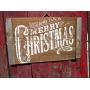 Vintage look MERRY CHRISTMAS Chalk Couture style old time font jute hanger antique style primitive style. weathered wood sign