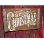 Vintage look MERRY CHRISTMAS Chalk Couture style old time font jute hanger antique style primitive style. weathered wood sign Vintage look MERRY CHRISTMAS Chalk Couture style old time font jute hanger antique style primitive style. weathered wood sign