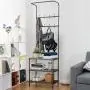 3 Tier Metal Storage Shelf 8 Hooks Hat Shoes Rack Coat Clothes Racks Hanger Stand HW58543 3 Tier Metal Storage Shelf 8 Hooks Hat Shoes Rack Coat Clothes Racks Hanger Stand HW58543