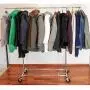 Tatkraft Drogo Heavy Duty Clothes Rack on Wheels, 220lb Load, Adjustable Garment Rack Length 4-6ft, Height 4,7-5,5ft, Easy to Assemble, Chromed Steel