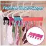 Foldable Travel Hanger Portable Bathrooms Cloth Hanger Rack Clothespin Home Organizer 5pcs Random Color