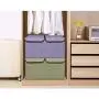 UUJOLY Large Storage Bins Linen Fabric Foldable Basket Cubes Organizer Storage Drawer with Lid and Handles for Home, Office, Closet, Bedroom, Nursery (Purple-2pcs)