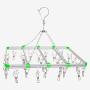 Lecent@Rectangle Windproof Stainless Steel Laundry Drying Rack Hanger with 24/28 Clips For Drying Socks, Kids Clothes, Bra, Towel, Underwear, Hat, Scarf, Pants, Gloves (28 clips) Lecent@Rectangle Windproof Stainless Steel Laundry Drying Rack Hanger with 24/28 Clips For Drying Socks, Kids Clothes, Bra, Towel, Underwear, Hat, Scarf, Pants, Gloves (28 clips)