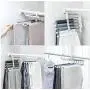 5pcs 5 in 1 Pant Rack Shelves Stainless Steel Clothes Hangers Multi-Functional Wardrobe Magic Hanger Random Color