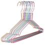 10pcs Random Color Aluminum Metal Hanger, for Clothes, Light Space Saving Dress Twisted Hanger with Notches