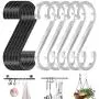 Outivity 20 Pack S Shaped Hooks,3.15''Heavy Duty S Hooks,Space Aluminum S Hooks for Hanging,S Hooks for Clothes,Bags,Towels,Plants,Kitchenware Hanger-Silver+Black Outivity 20 Pack S Shaped Hooks,3.15''Heavy Duty S Hooks,Space Aluminum S Hooks for Hanging,S Hooks for Clothes,Bags,Towels,Plants,Kitchenware Hanger-Silver+Black