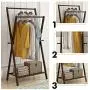 Coat Hangers Bamboo Coat Rack Clothes Stand, Garment Rack Handbag Hanger with Shoe and Laundry Storage Shelves, Ideal for Garage Foyer Office Closet -0223 (Color : 31.5inch)