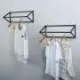 MBQQ Industrial Clothing Rack Wall Mounted,Garment Rack Display Rack Cloths Rack,Metal Clothes Racks for Hanging Clothes,Laundry Room Decor Rod,Black(2pcs)