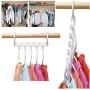 10pcs 5 Hole Magic Hanger Space Saving Hanger Plastic Cloth Hanger Hook Organizer Wardrobe Save Practical Hook Closet Organizer Tool