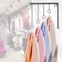 Kernorv Wall Clothing Rack, Wall Garment Racks 5 Rings Hanging Clothing Garment Rack (Set of 3, Black)
