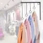 Kernorv Wall Clothing Rack, Wall Garment Racks 5 Rings Hanging Clothing Garment Rack (Set of 3, Black)