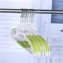 Whitelotous 10pcs Anti-Slip Standard Coat Hanger Wet Dry Clothes Racks Space Saving Hangers(Light Green)