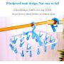 Laundry Hanger Drying Rack - Foldable Clip and Drip Hanger with 20 Pins, Clothes Drying Rack, Sock Hanger Plastic Travel Windproof Hook Diapers Baby Clothes Hanging