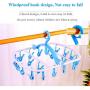 Laundry Hanger Drying Rack - Foldable Clip and Drip Hanger with 20 Pins, Clothes Drying Rack, Sock Hanger Plastic Travel Windproof Hook Diapers Baby Clothes Hanging