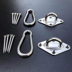 Suspension Ceiling Wall Mount U Hook Anchor Hanger Stainless Steel - Indoor Outdoor Suspension Ceiling Hooks - Heavy Duty Hammock hanging kit Ultra Durable Hammock Hooks and Carabiners Oliverblvd