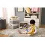 DECOMOMO Large Foldable Storage Bin [3-Pack] Collapsible Sturdy Cationic Fabric Storage Basket Cube W/Handles for Organizing Shelf Nursery Home Closet & Office - Grey & White 15 x 11 x 9.5